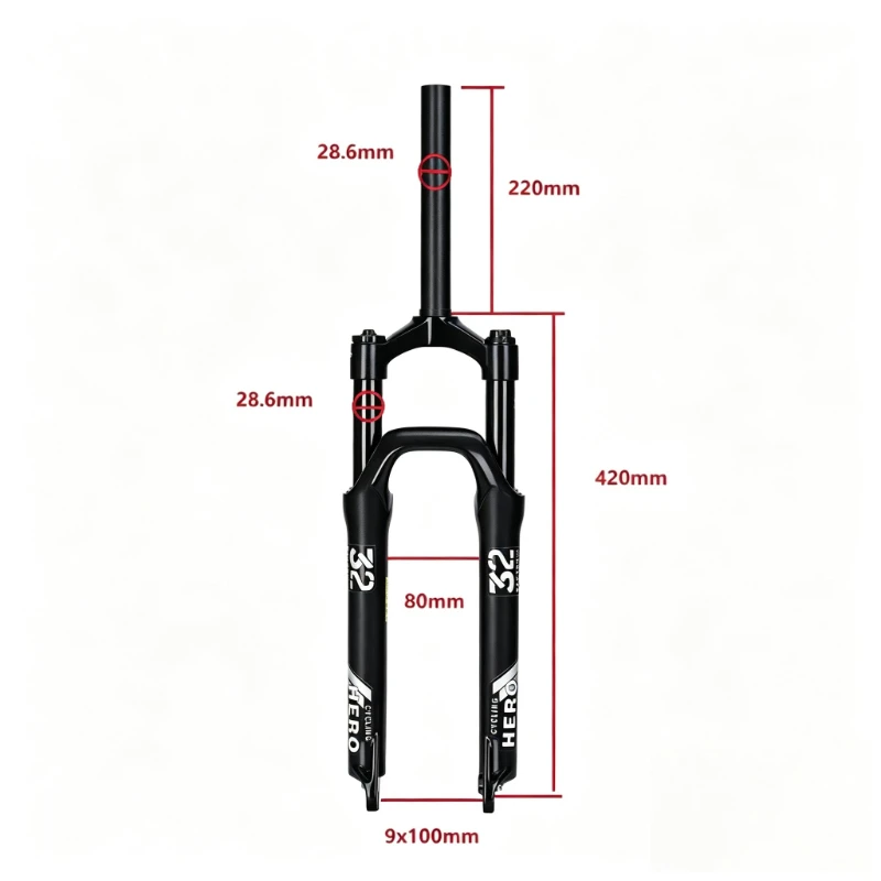 Fahrrad-Vorderradgabel aus Aluminiumlegierung, Stoßdämpfer, mechanisches Federschloss, Mountainbike-Federgabel, Geländefahrrad, 20 Zoll – Detail 3