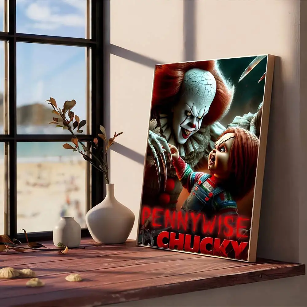 1 قطعة فيلم الرعب الكلاسيكي تشاكي الطفل اللعب دمية المشارك لزجة جدار الفن الطباعة غرفة المعيشة المنزلي غرفة نوم بار ديكور جمالي