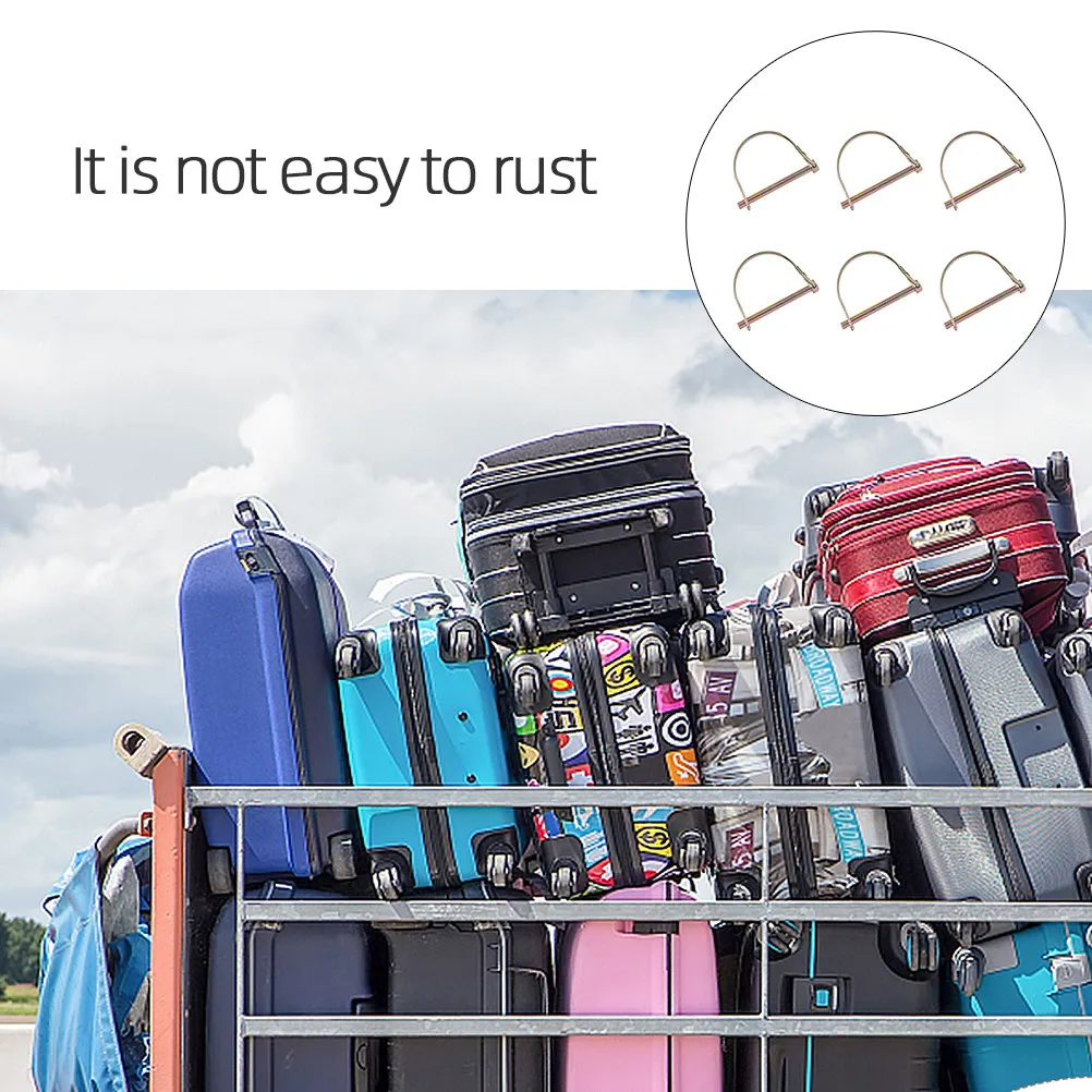 

6Pcs Shaft Locking Pin Heavy Duty Safety Fastener for Trailer Coupler Farm Equipment Tractor Hitch Square Coupler Pin