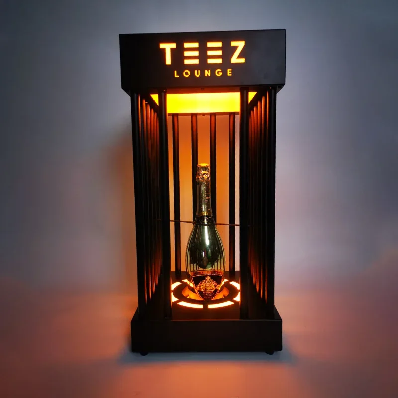 LED luminous birdcage champagne wine rack bar wine holder display stand KTV luminous creative colorful champagne wine holder