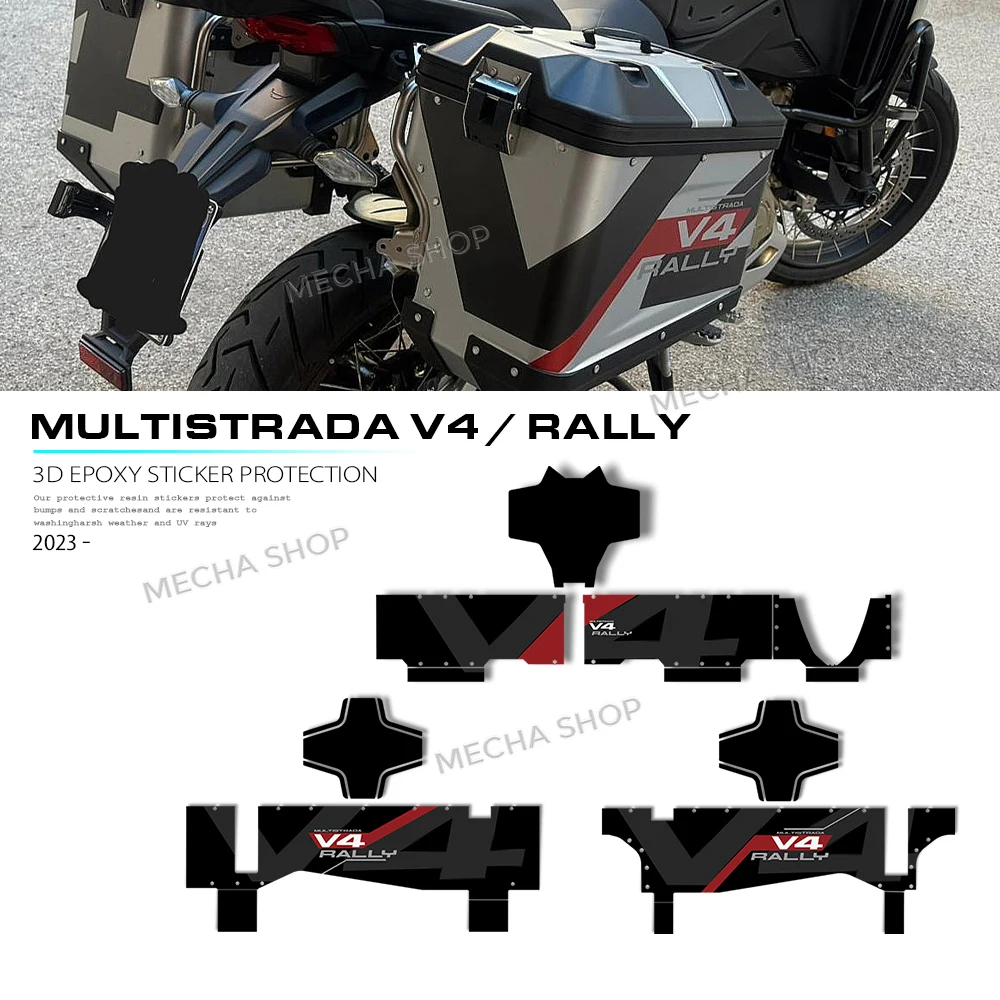 For Multistrada V4 Rally Suitcase Sticker Kit Motorcycles Luggage Decal Protection