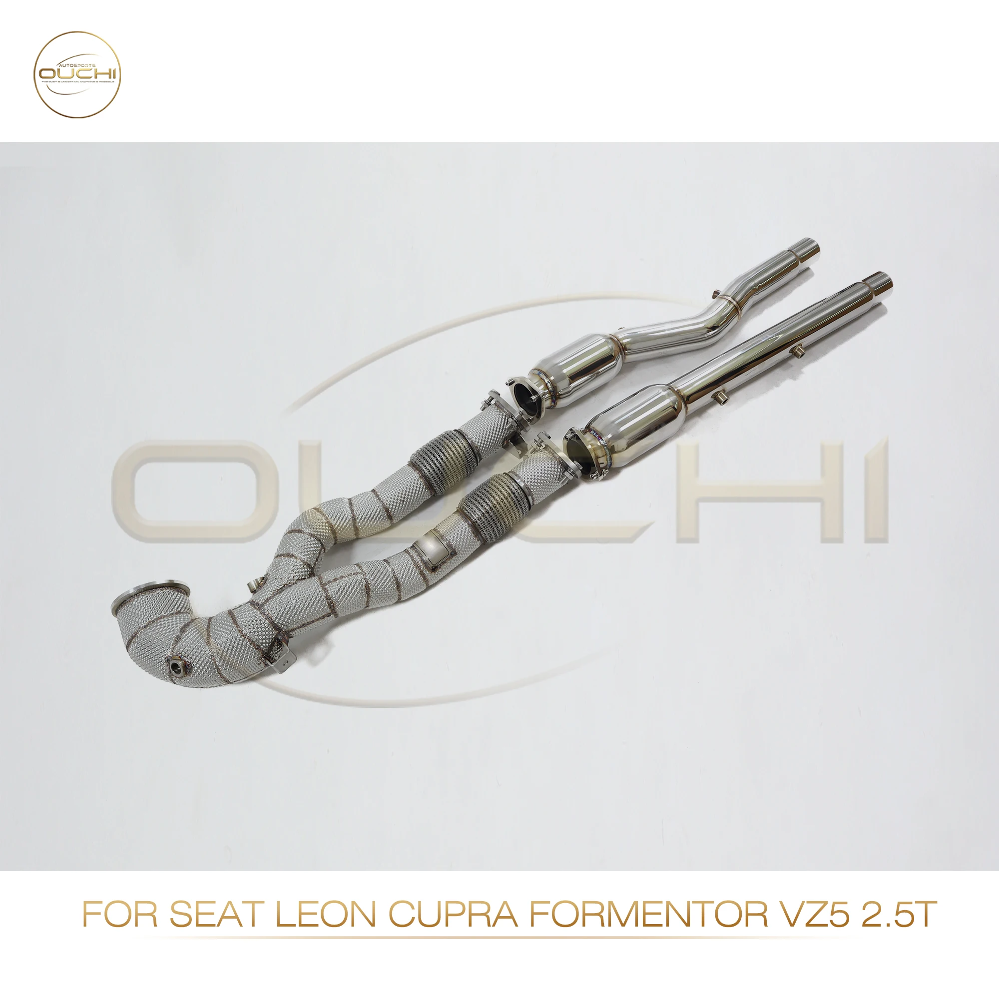 

OUCHI Exhaust System High Flow Performance Downpipe Resonant tube for SEAT Leon Cupra Formentor VZ5 2.5T Downpipe With Heat Shi