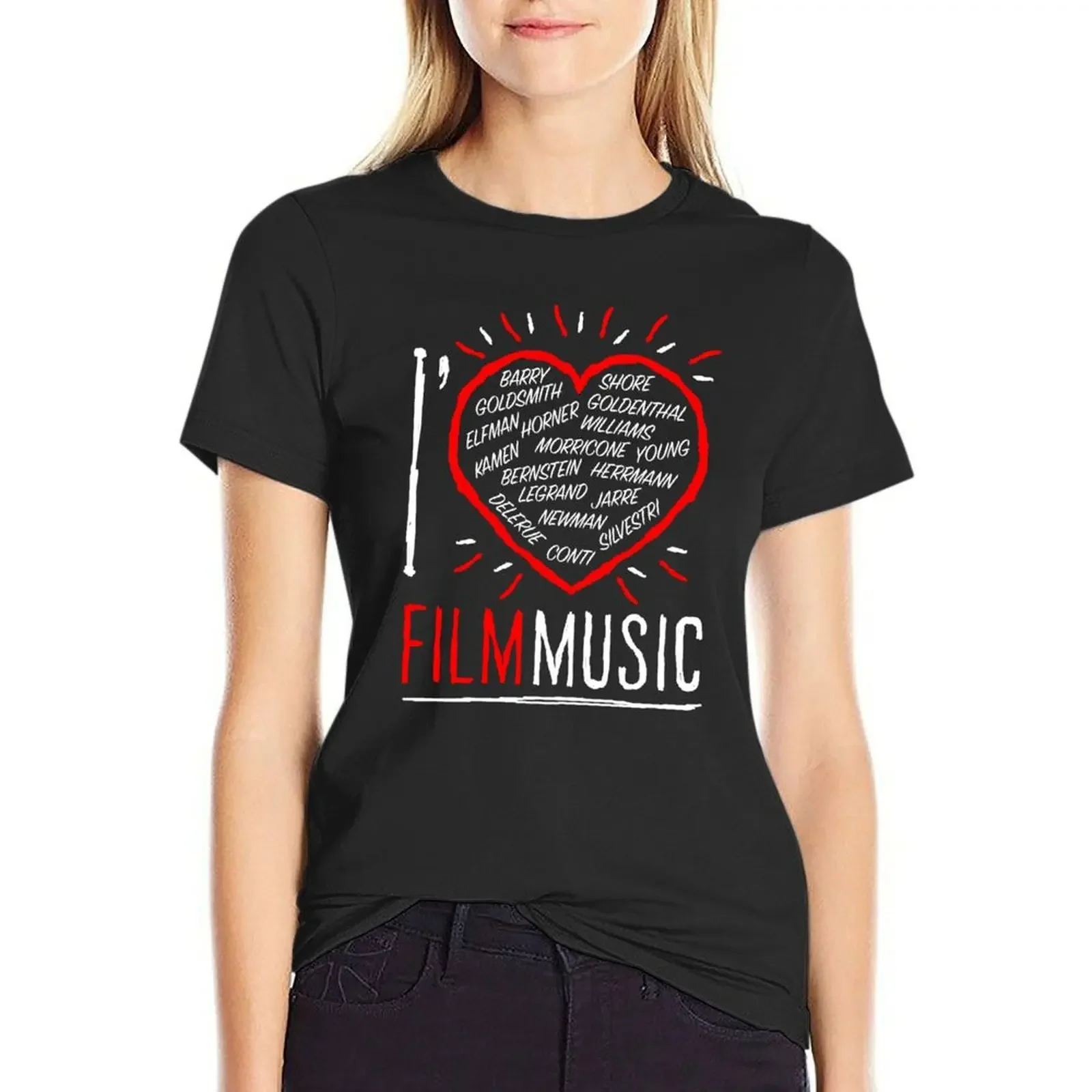

I LOVE FILM MUSIC T-Shirt cute clothes anime blacks t-shirts for Women loose fit