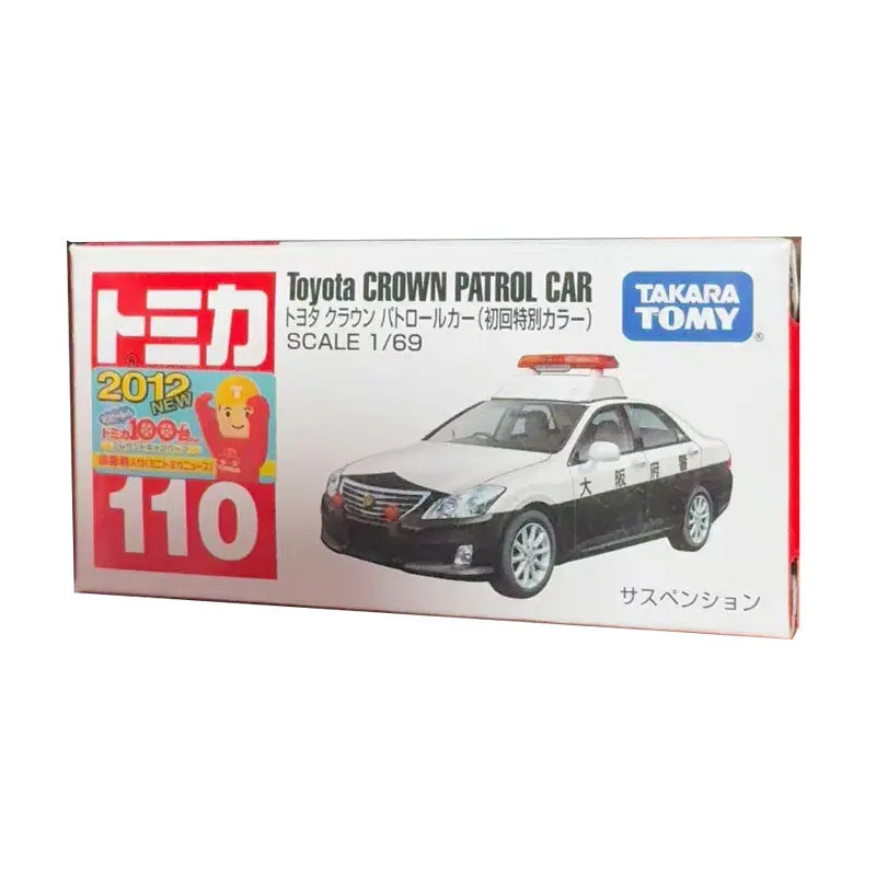 Echte Tomica gegoten auto nr. 110 Toyota Crown Osaka politieauto eerste editie miniatuur automodel speelgoed cadeau
