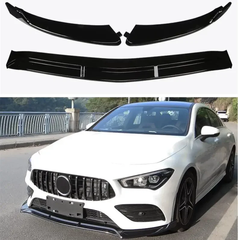 ABS CARBON FRONT BUMPER SPOILER LIP SPLITTERS WIND KNFE For Mercedes Benz W118 C118 AMG CLA35 CLA45 CLA200 CLA250 2020 2021 2022