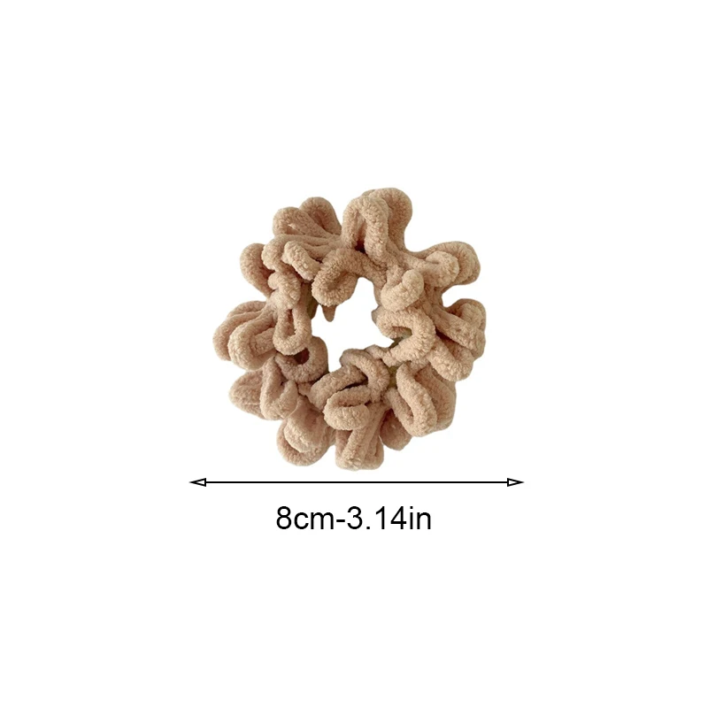 5 قطع من ربطة شعر صوفية مجعدة بطيات من القطيفة، عصابة رأس بسيطة عتيقة، ربطة شعر عالية المرونة للنساء