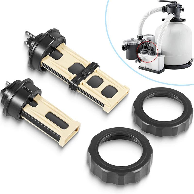 13043 & 12875 Electrode Replacement for Intex Krystal Clear Sand Pump & Saltwater Pool Chlorine System ECO20110-2, 26377EH
