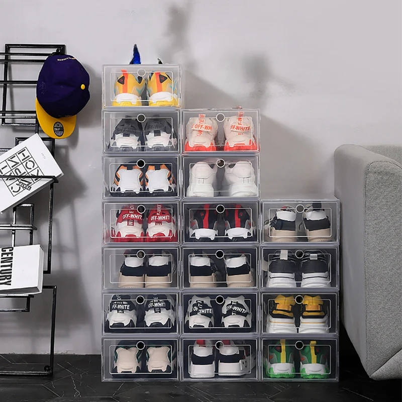 6 Pack Transparent shoe box sh - Shoe Box Display recension och pris