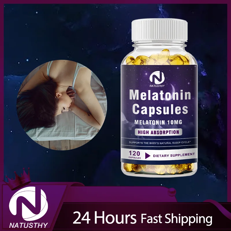 

Melatonin 10mg Capsules, Stress and Anxiety Relief, Deep Sleep Aid, Saves Sleep Aid, Insomnia Relief, Sleep Decreasing Aid