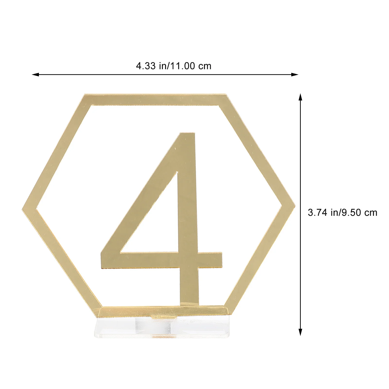 

10Pcs Acrylic Hexagonal Table Numbers Desktop Wedding Number Holders Party Table Number Decorations Numbers Decor