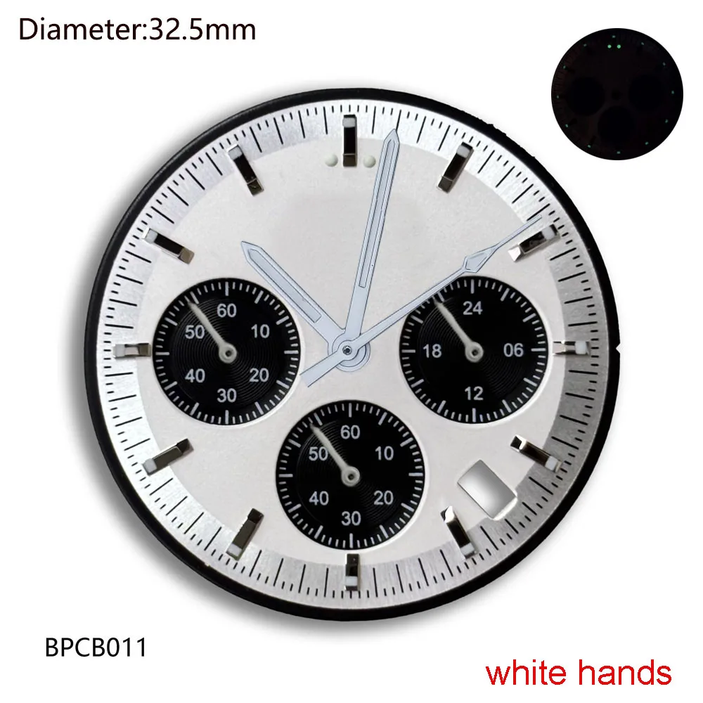 32,5mm VK63 S Logo Zifferblatt Grün-Blau Chronographen-Zifferblatt für VK63 Quarzwerk Speed Professional Master's Zifferblatt Modifikationsteile – Detail 3