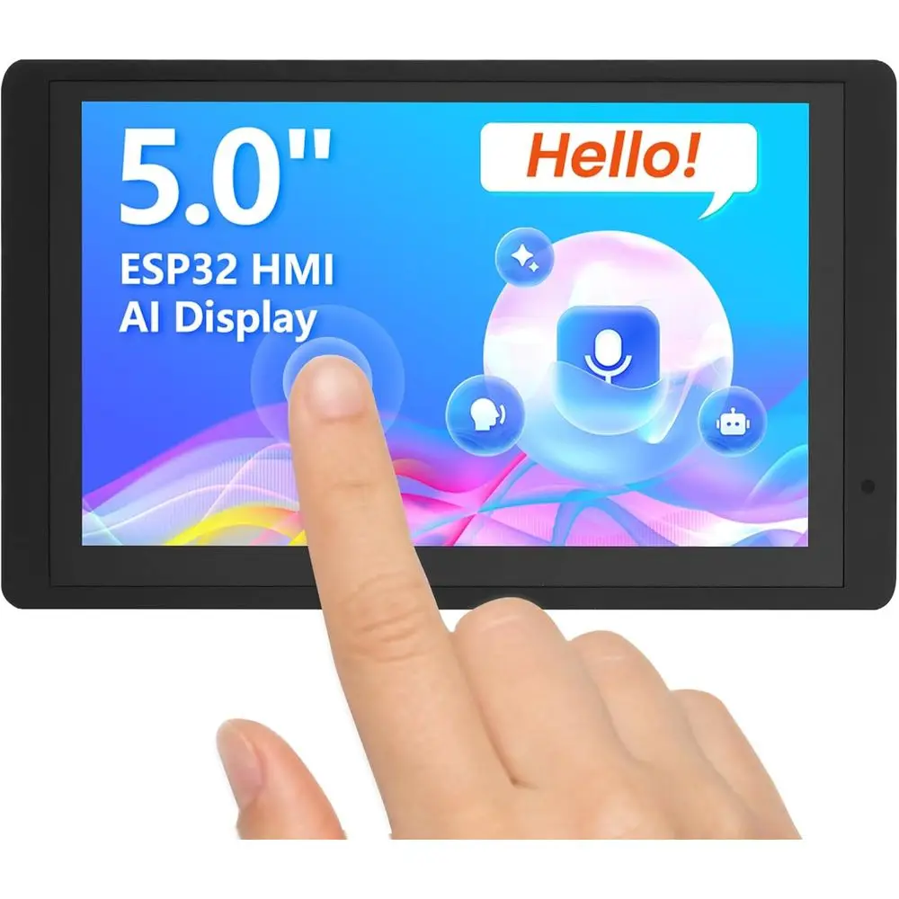 

Дисплей ESP32 800×480, 5-дюймовый сенсорный IPS-дисплей HMI на ESP32 с акриловым корпусом, поддержка голосового взаимодействия с ИИ, 32-битный двухъядерный процессор LX7