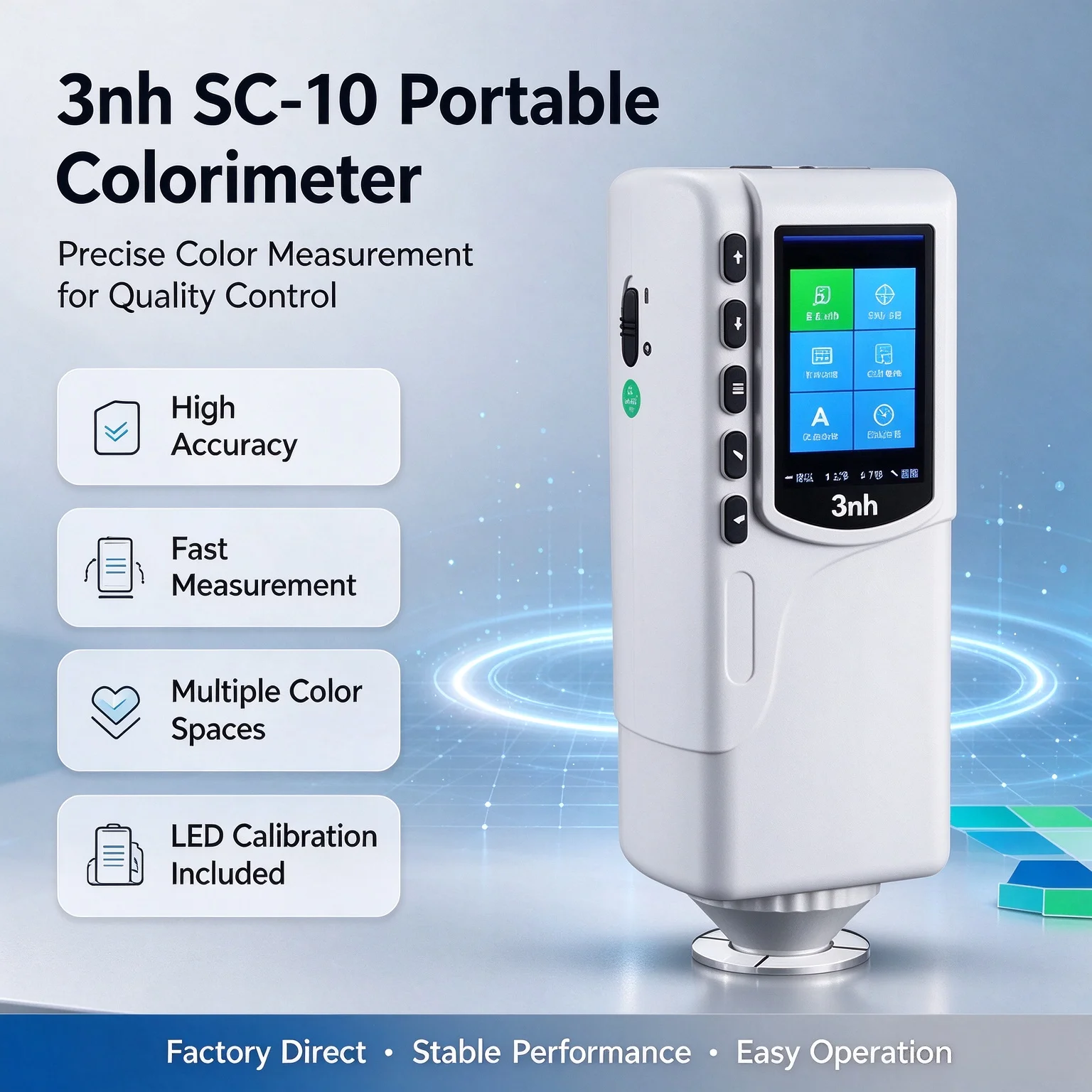 3NH SC-10 Handheld Colorimeter Measuring Diameter 4mm High Precision Dual Positioning SC-10 Colorimeter Measuring