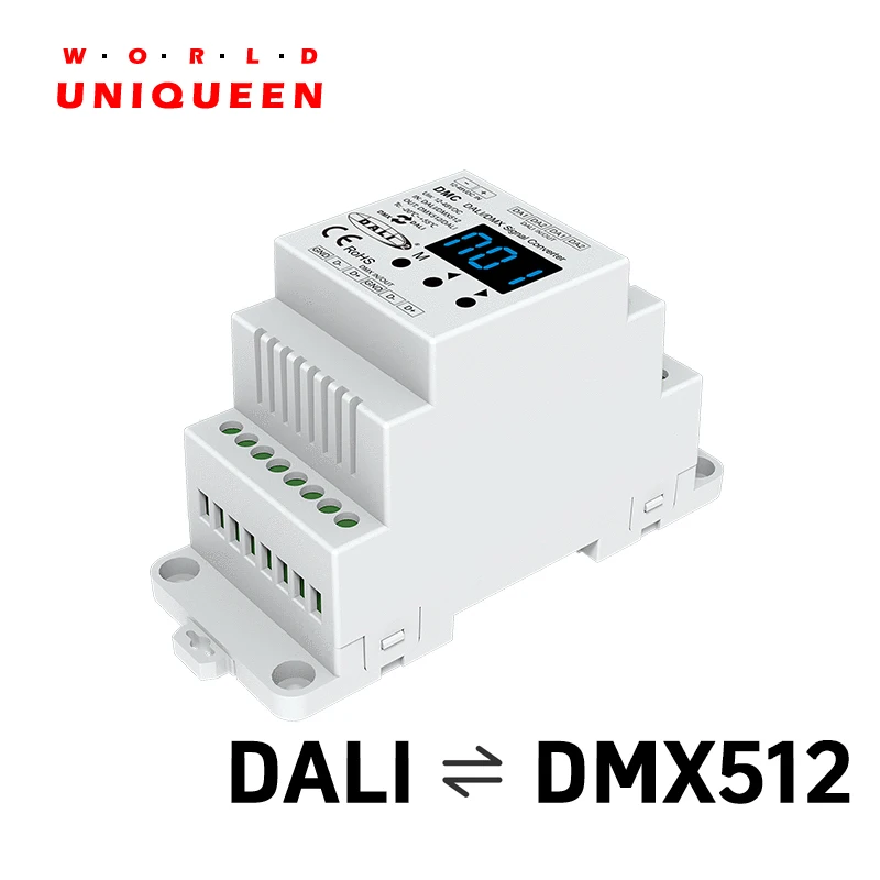 DALI to DMX512, DMX512 to DALI two side signal transfer, support DALI2, DC12-48V power, DALI light controller unit