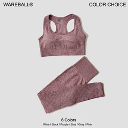 Women Seamless Yoga Set Sportswear Fitness Clothing Gym Running Leggings Workout Pants Padded Sports Bras 2 Pieces Sports Suits