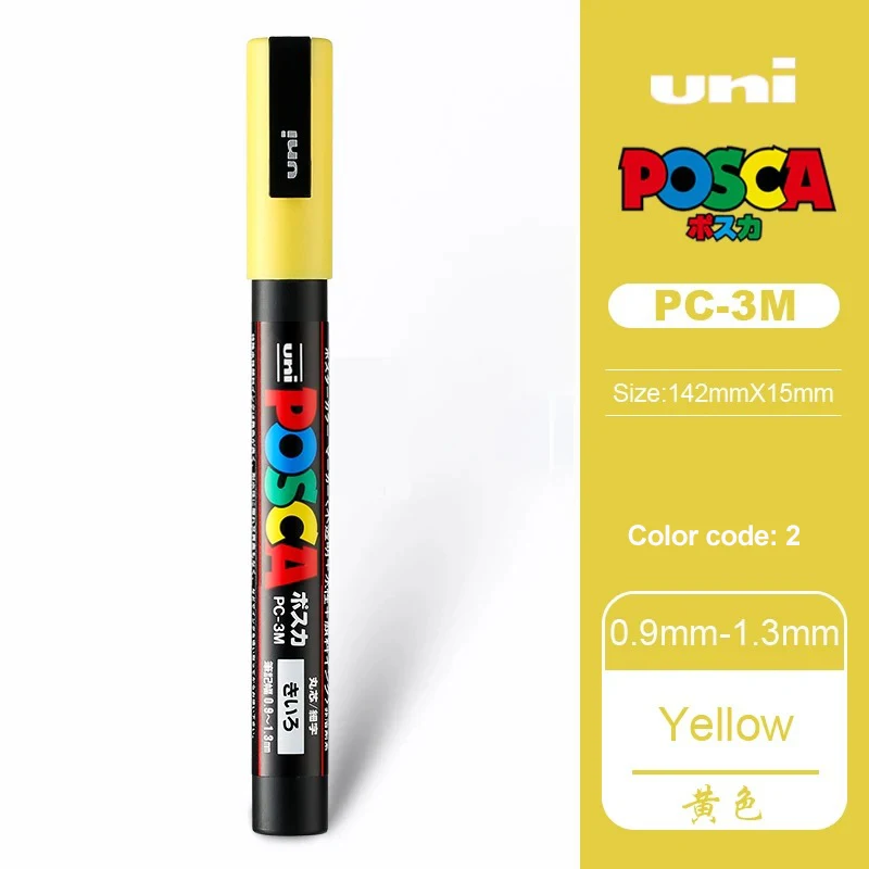 1 stücke Japan UNI POSCA Acryl Marker Stift PC-3M 0,9mm-1,3mm Stift auf wasserbasis POP Werbung Poster Graffiti 24 Farbe Kunst Malerei