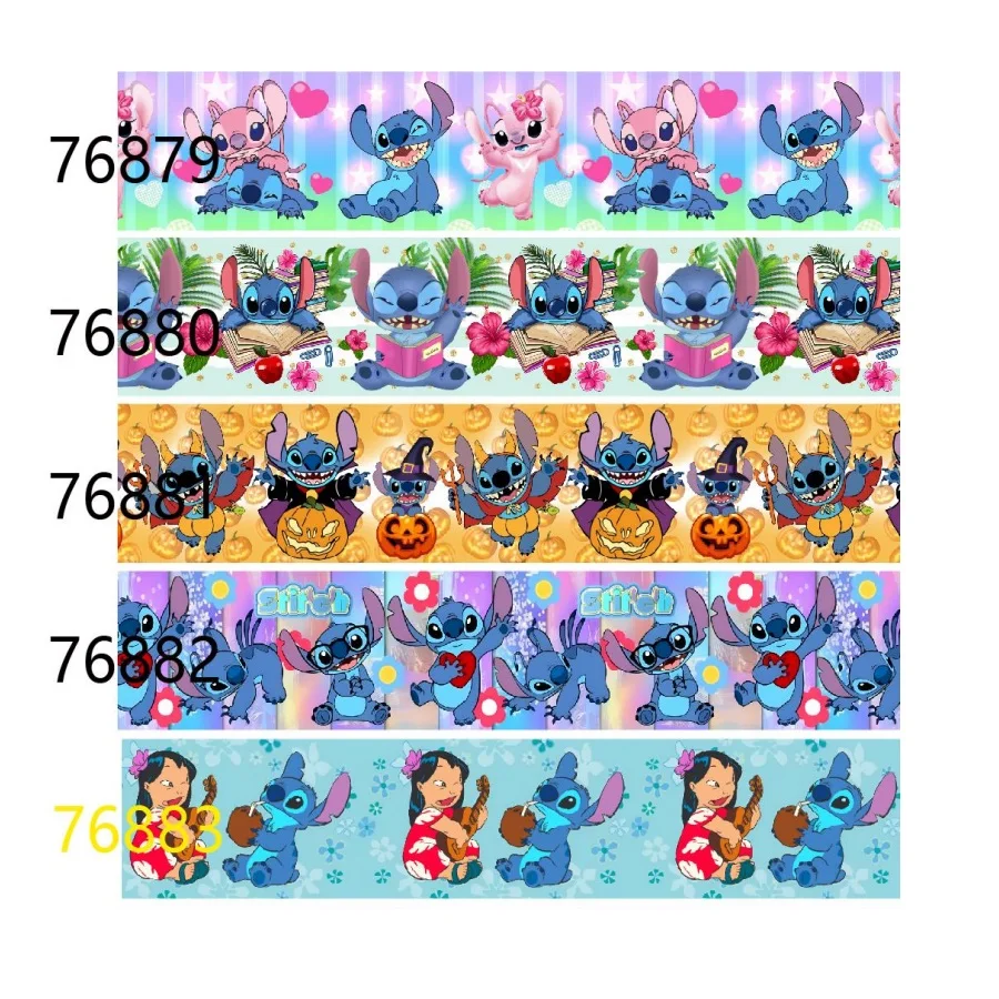 

Stitch Ribbons Printed Disney Cartoon Grosgrain Ribbon 10yards for Hairbows Craft Materials DIY Accessories