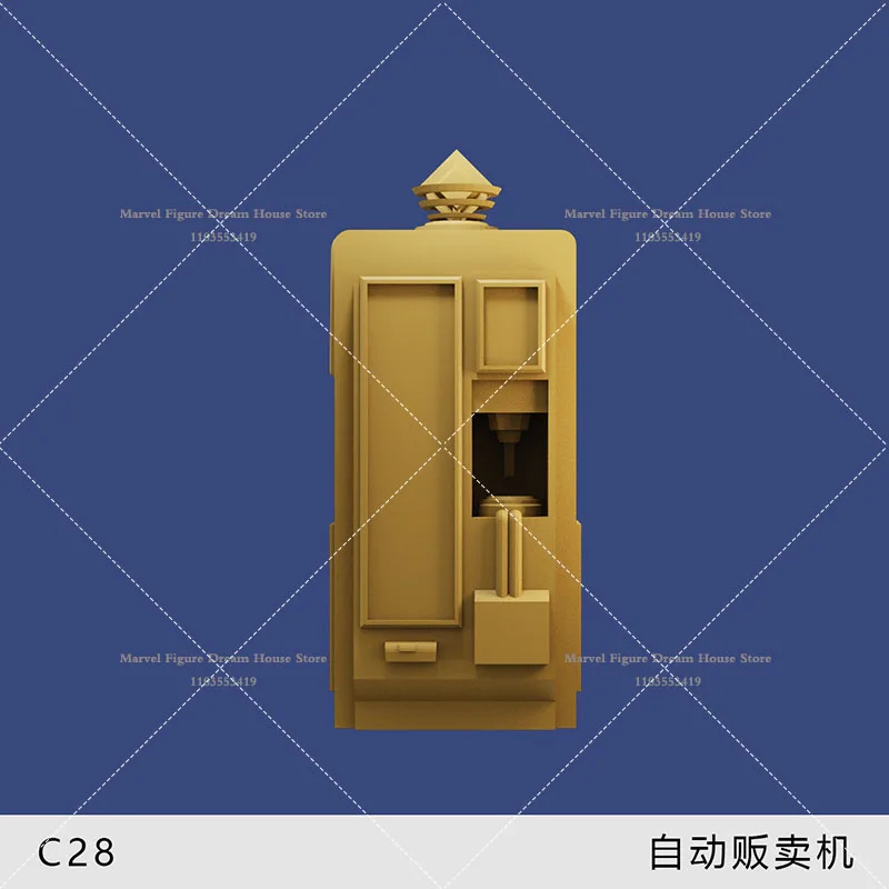 1/64 Miniaturowa Scena Cyberpunkowa Akcesorium Lalka Biały Model Niepomalowany Model Automatu Sprzedającego Pasuje do Figurki Akcji Min