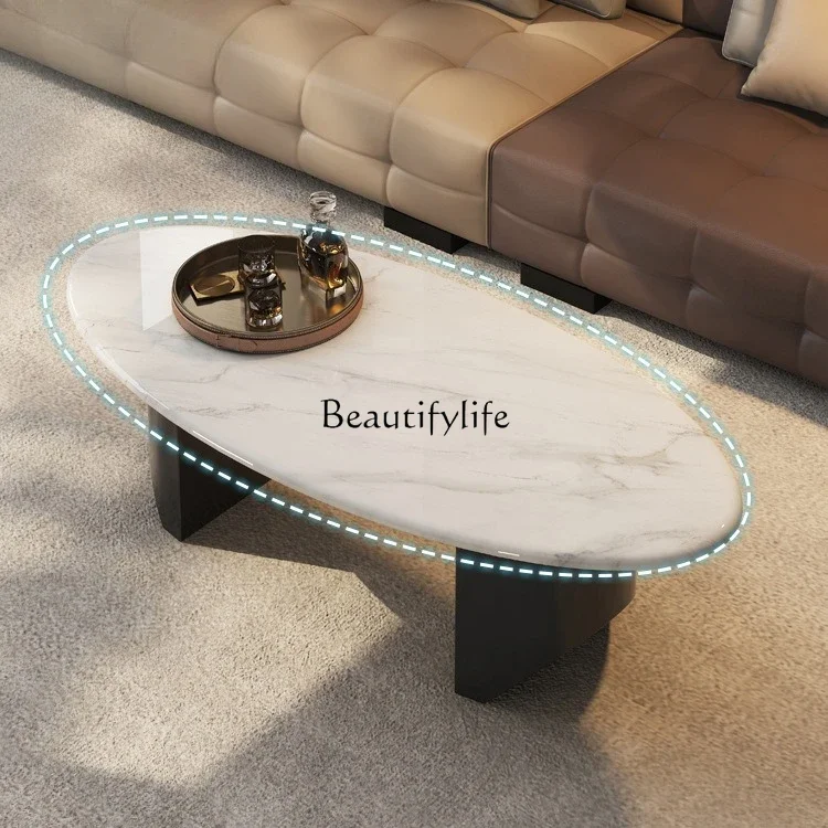 ls 27jade luxe stenen salontafel huishoudelijk klein appartement woonkamer neemt geen ruimte in beslag ovale natuurlijke marmeren salontafel