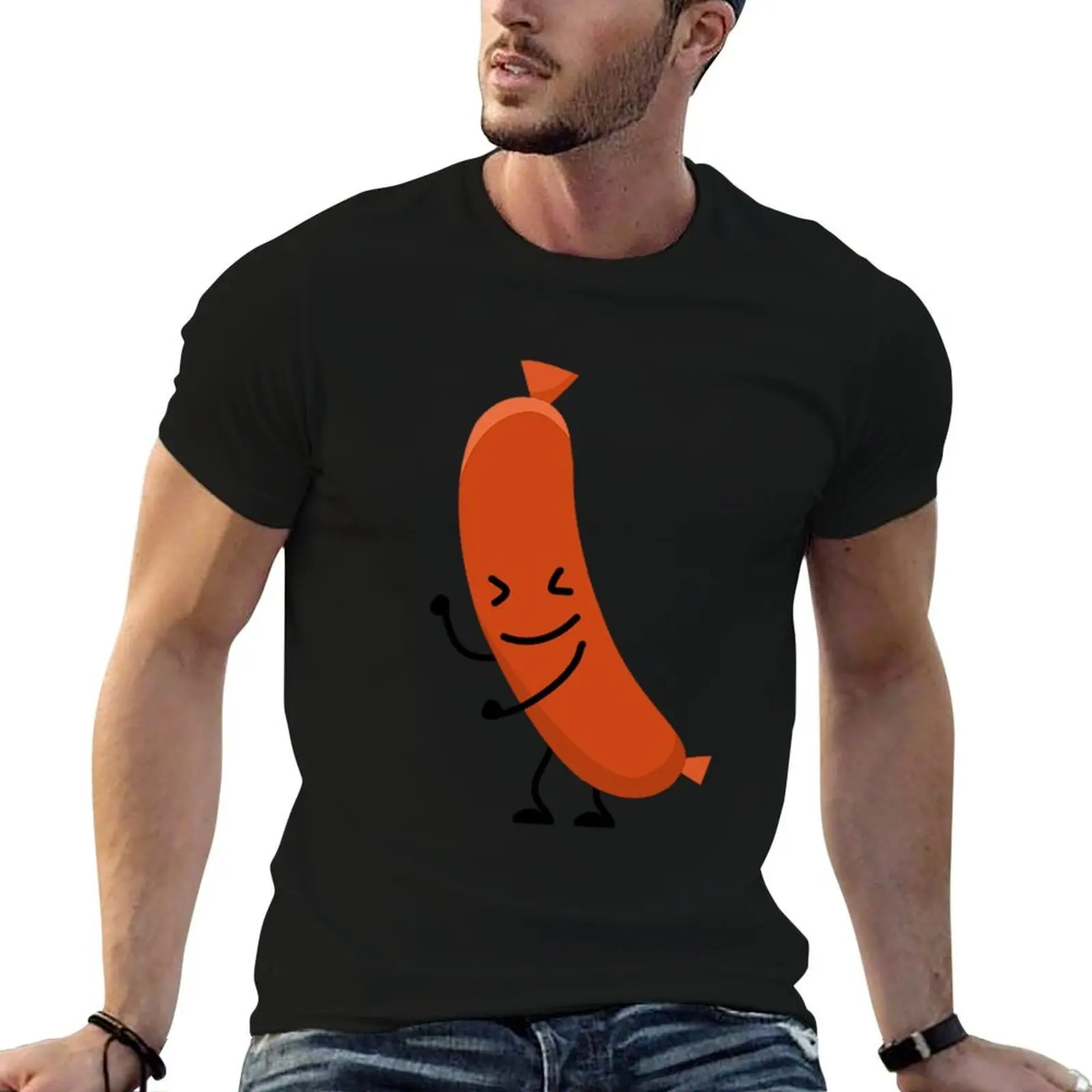 

Funny Dancing Sausage Cartoon – Cute Food Art T-Shirt t shirt personalised t shirt man casual T-Shirt