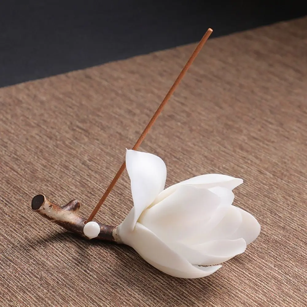 Ceramics Incense Stick Holder Elegant Flower Shape Writing Brush Stand Exquisite Multifunctional Tea Table Oraments Yoga Studios