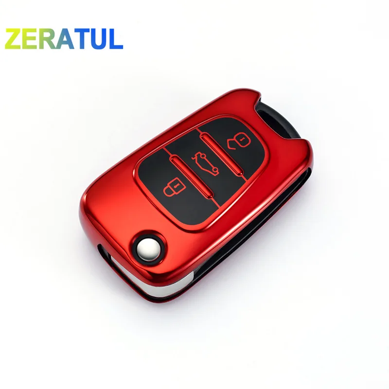 TPU Shell Fob Car Key Cover Case For Hyundai Elantra Accent i20 i30 ix35 For KIA Rio 3 Soul Optima Ceed K2 K5 Cerato Sportage