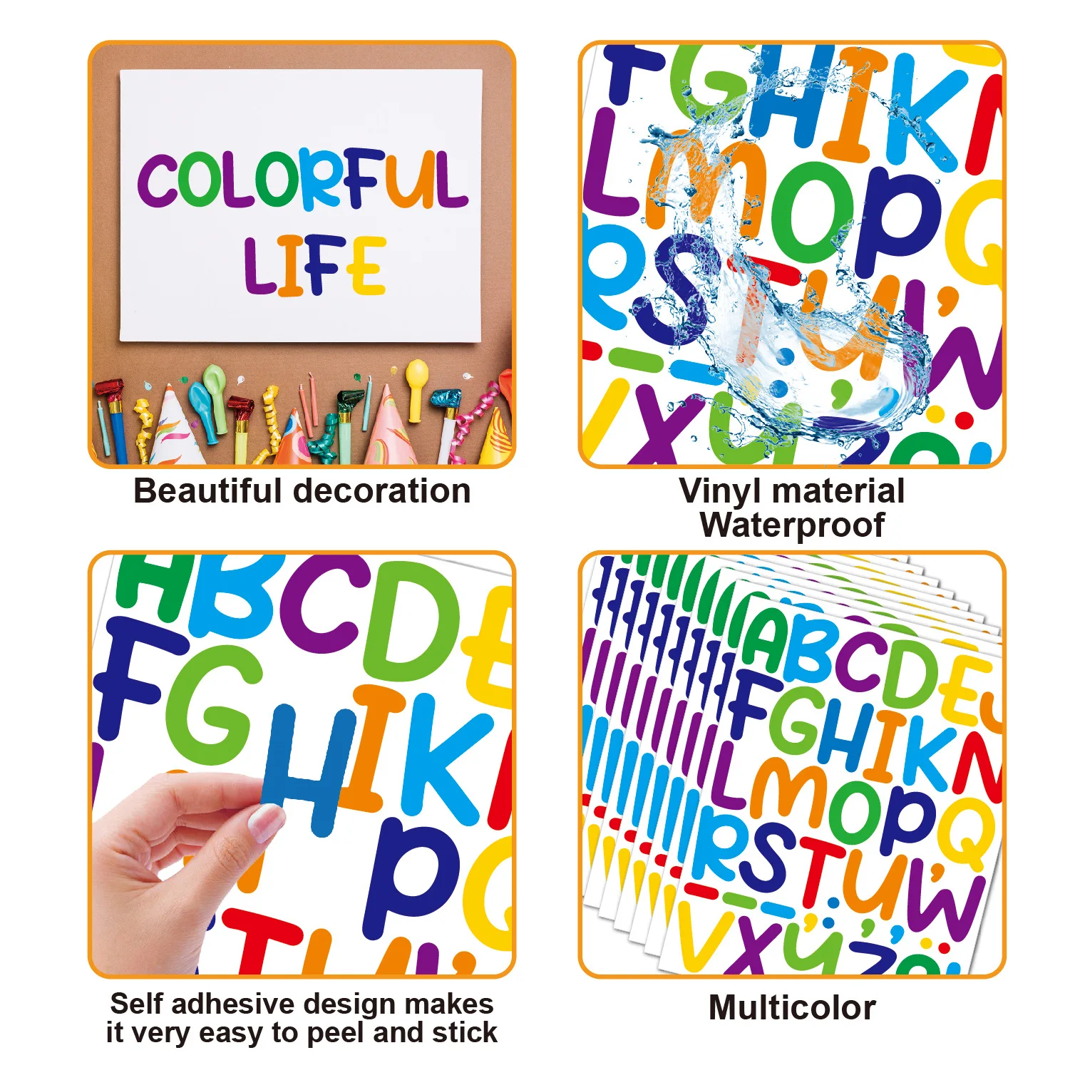 2 Inch Waterproof Self‑Adhesive Vinyl Alphabet & Number Stickers, for Gift Poster Index Journaling Scrapbooking DIY Decals