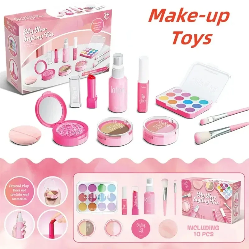 Make-up schoonheidsset voor kinderen Make-upkit Fantasiespeelgoed voor kleine meisjes Fantasierijke fantasieset Speelgoed voor meisjes Verjaardagscadeau