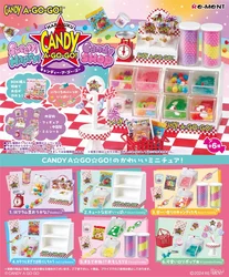 Re-Ment Original 6Pcs Sweety!Happy!CandySHOP CANDY A☆GO☆GO!Toys For Kids Gift Collectible Model Ornaments