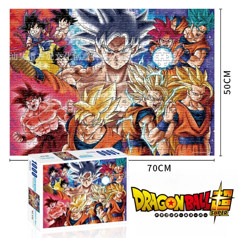 Dragon Ball rysunek puzzle papierowe Anime Cartoon dorosłe dzieci zmontowane Puzzle kolekcja zabawek Home Decor X-Mas prezent urodzinowy zabawki