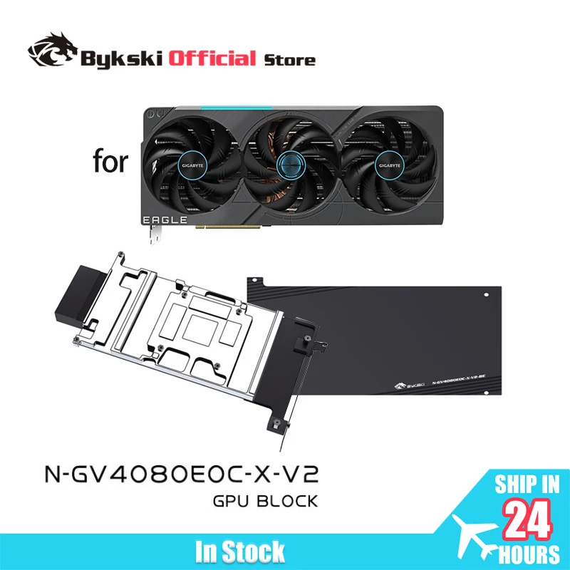 Bykski N-GV4080EOC-X-V2 GPU Water Cooling Block for GIGABYTE GeForce RTX 4080 16G EAGLE Backplate Graphics Copper Cooling