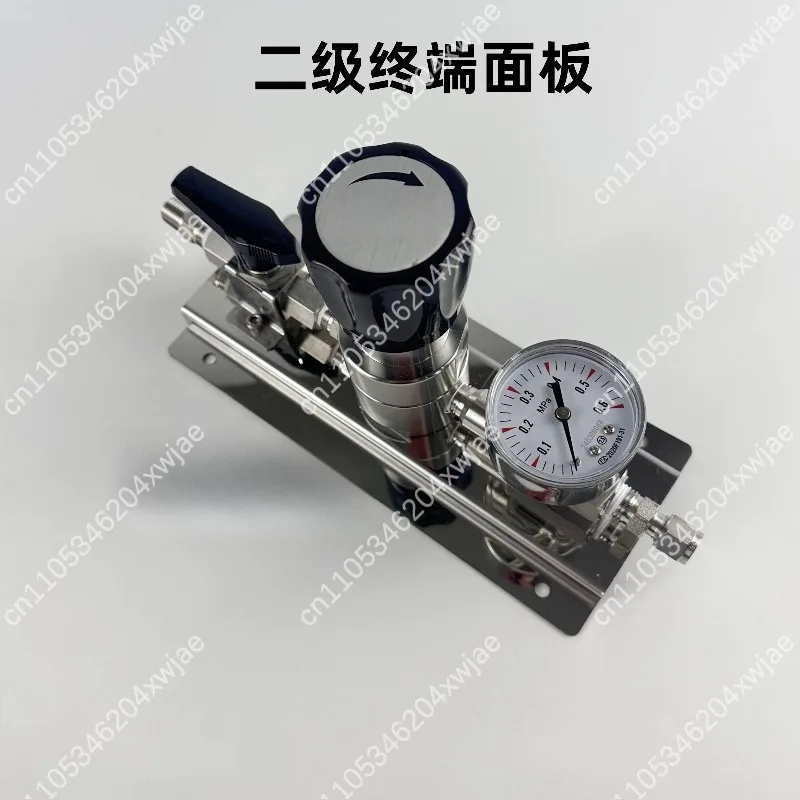 316L Stainless Steel Single Gauge Regulator Valve Pressure Reducer for N2 Ar H2 O2 Gas Panel Mount