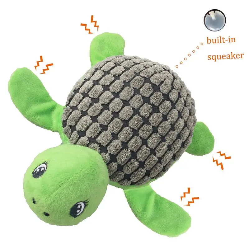 Turtle Dog Toy Cute Cartoon Stuffed Turtle Plush Toy For Pets Dog Squeak Toys Dogs Tooth Cleaning Toy Realistic Outdoor Dog