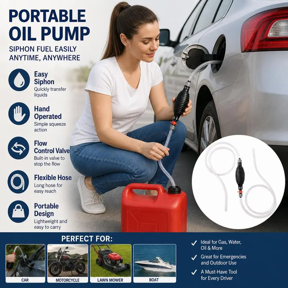Manual Truck Fuel Oil Pump Petrol Suction Device Petrol Transfer Pump Hand Efficient Car Petrol Tank Sucker Oil Saver 1PC view 3