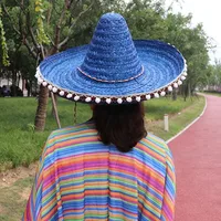 Summer Mexican Party Hat Colorful Wide Brim Straw Hats Men Women Summer Outdoor Sun Hat Sombrero Halloween Party Decor - Image 6