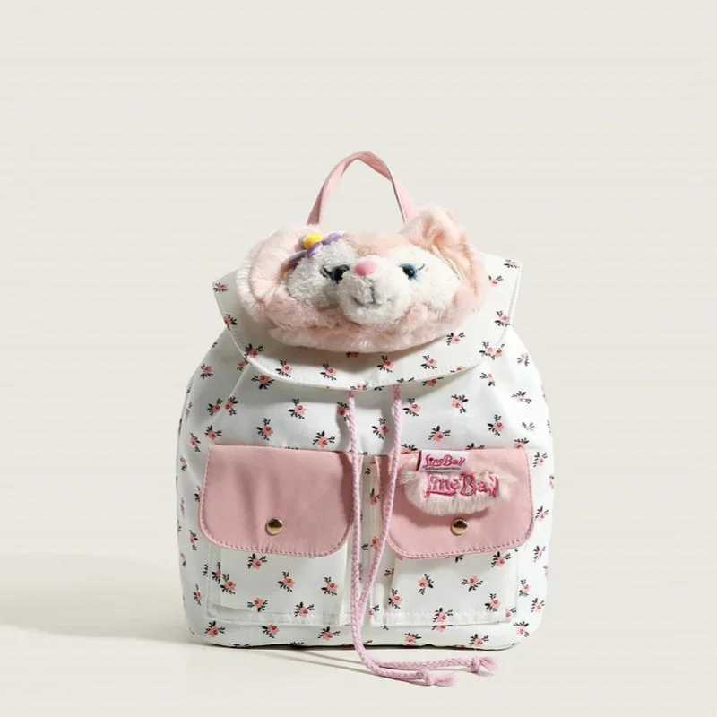 High quality women's fashionable cute girl large capacity practical versatile backpack canvas floral commuting backpack