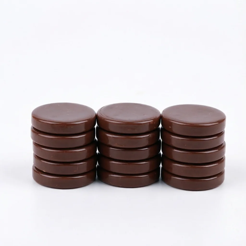 15PCS Backgammon 20mm Color Brown Western Chess Chips Round Plastic Draughts Blank Chips Smart Duel Chess Games Accessories