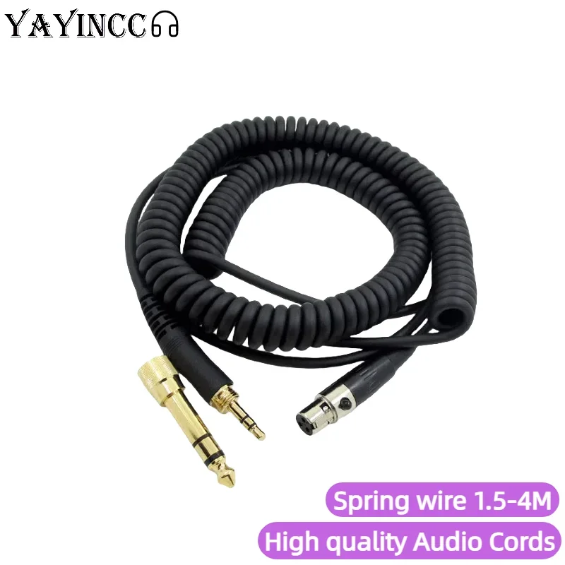 High quality 6.35MM + 3.5MM Spring Headphone Cable for AKG K240 K702 Q701 K271 K267 K712 Headset Replacement Audio Wire