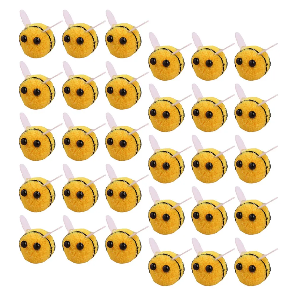 

50pcs Felt Bee Headdress Decorations DIY Wool Party Accessories Craft Supplies Reusable Bees Festival Celebrations