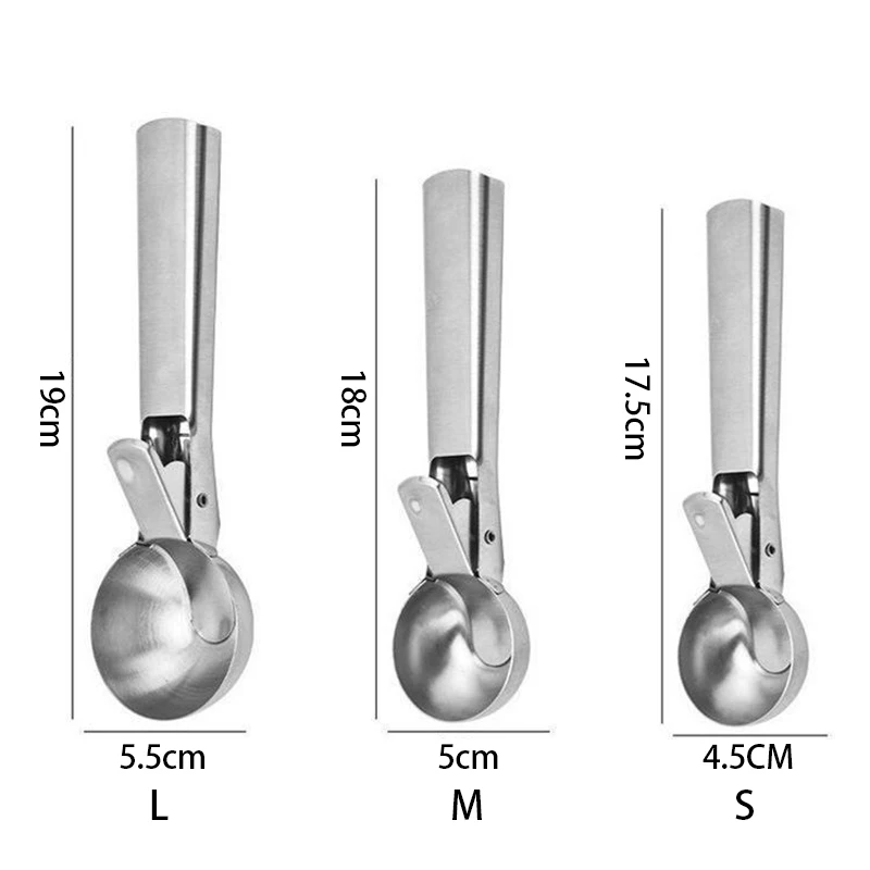 Edelstahl Eis Löffel Multifunktionale Löffel für Eis Dual-Zweck Scoop Obst Wassermelone Löffel Ball Scoop BJL001