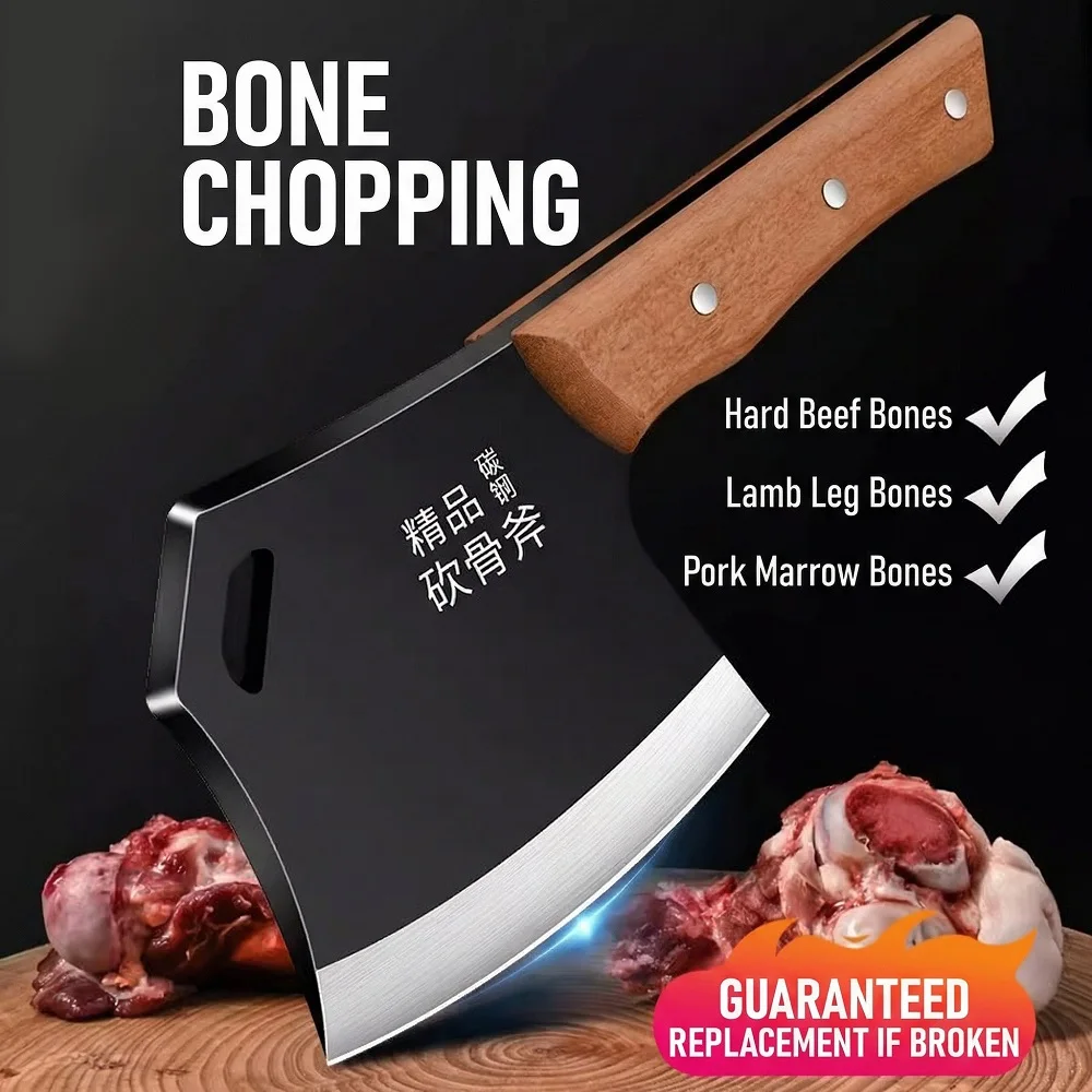 Heavy-Duty Bone Chopper, Axe-Style Cleaver for Cattle & Pork, Home & Commercial Use C2612