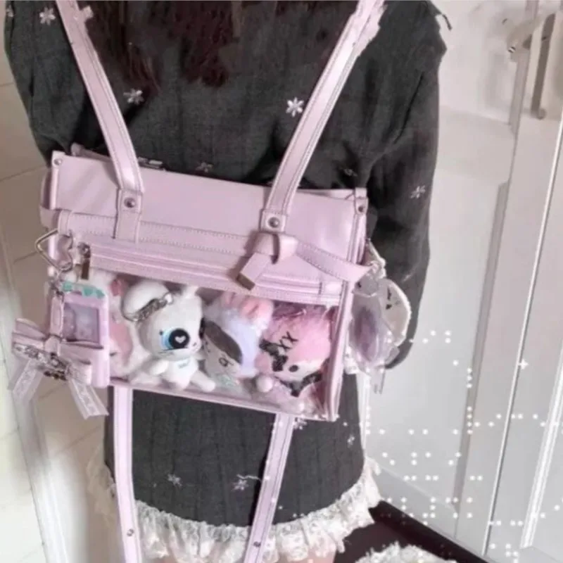 

Милая милая розовая большая сумка женская аниме прозрачная большая вместительная сумка Ita женская униформа в академическом стиле многофункциональный рюкзак