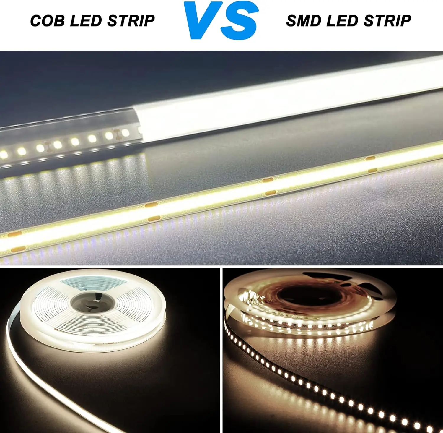 5V USB COB LED strip light 1m-5m warm white flexible dimmable light 320leds/m for home decoration image 3