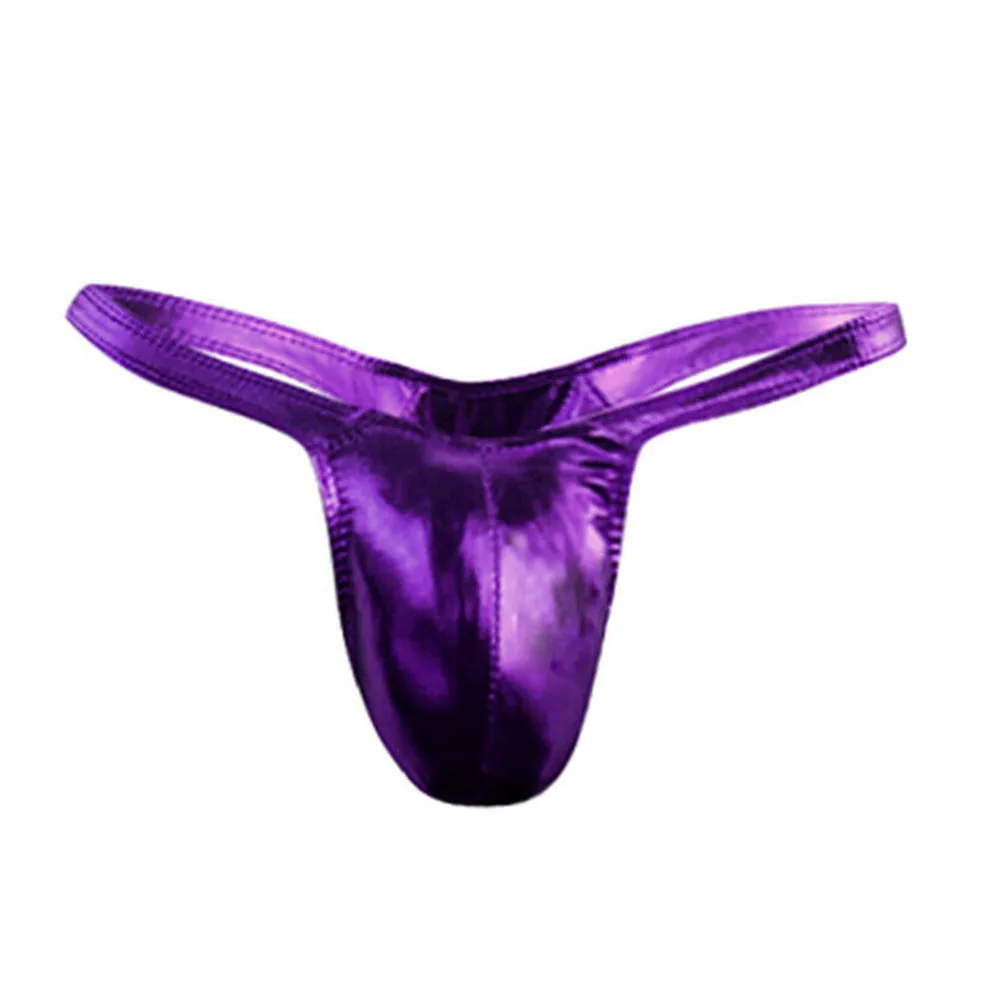 

Seductive Men\\'s PU Leather Thong Underwear Panties G String With Low Waist And Elastic Waistband In Trendy Design