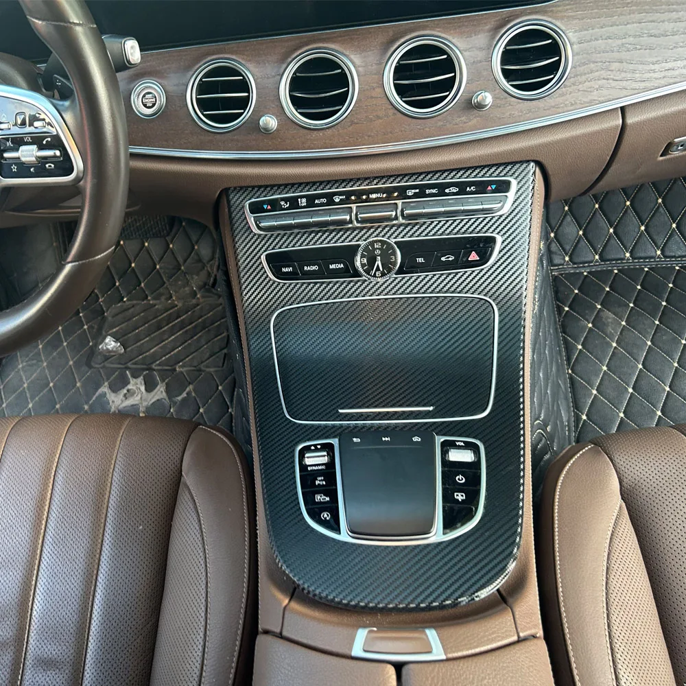

Car Interior Sticker Gear Box Protective Film For Mercedes E Class W213 C238 A238 2016-2023 Car Gear Panel Carbon Fiber Black