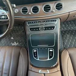 Car Interior Sticker Gear Box Protective Film For Mercedes E Class W213 C238 A238 2016-2023 Car Gear Panel Carbon Fiber Black