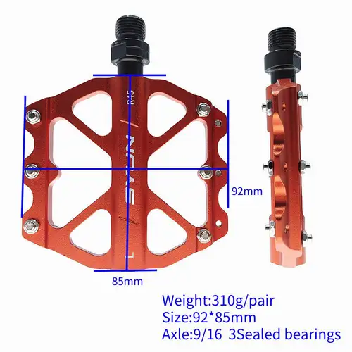 Imagen 2 del producto SYUN-pedal ultraligero para bicicleta de montaña, accesorio de aleación de aluminio 9/16, 3 rodamientos sellados, de colores