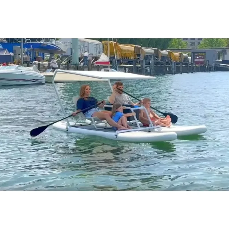 Luxury Portable Durable Recreational Fishing Boardwalk Water Sports Bike Pedal Bike Catamaran for Lakes and Oceans