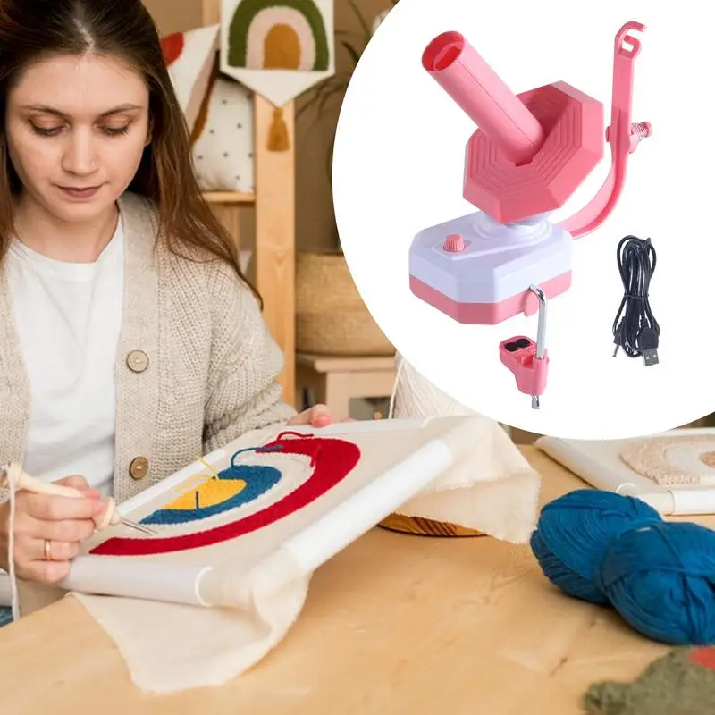 Automatic Yarn Ball Winder Electric String Yarn Cake Winder Adjustable Weaving Ball Winders for Crocheters Knitters Crocheting