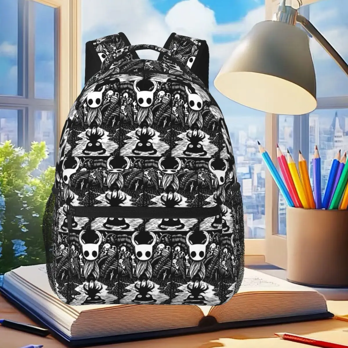 Ghost Knight Hollow Knight Backpack Student Boys Girls BookBag Kids School Bag Laptop Shoulder Bags for Men Women